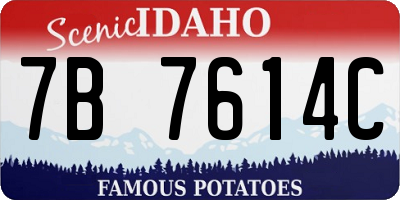ID license plate 7B7614C