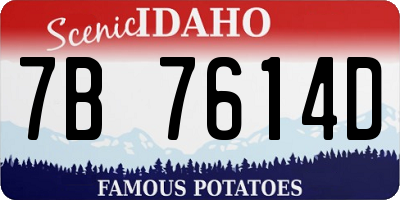 ID license plate 7B7614D