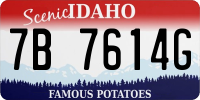 ID license plate 7B7614G