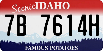 ID license plate 7B7614H