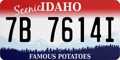 ID license plate 7B7614I