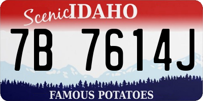 ID license plate 7B7614J