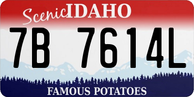 ID license plate 7B7614L