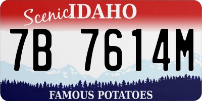 ID license plate 7B7614M