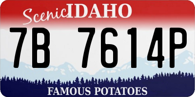 ID license plate 7B7614P