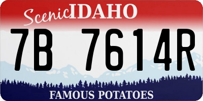 ID license plate 7B7614R
