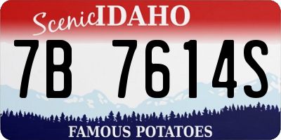 ID license plate 7B7614S