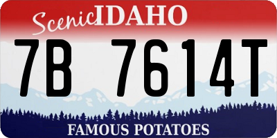 ID license plate 7B7614T