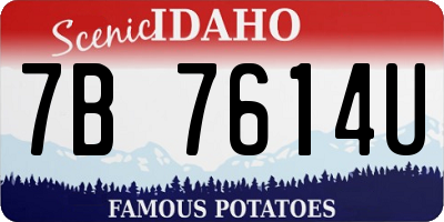 ID license plate 7B7614U