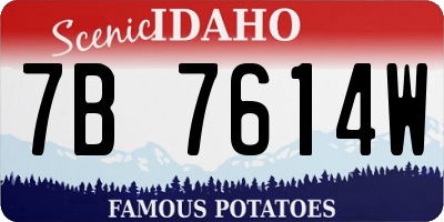 ID license plate 7B7614W