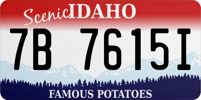 ID license plate 7B7615I