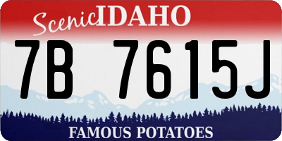 ID license plate 7B7615J