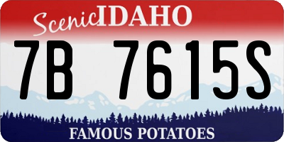 ID license plate 7B7615S