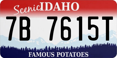 ID license plate 7B7615T