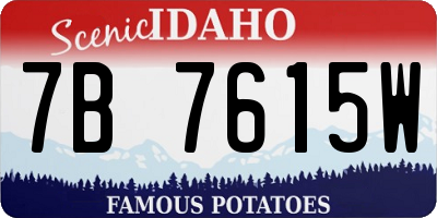 ID license plate 7B7615W