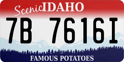 ID license plate 7B7616I
