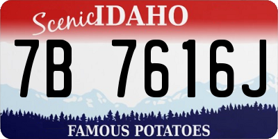 ID license plate 7B7616J