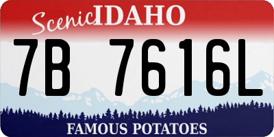 ID license plate 7B7616L
