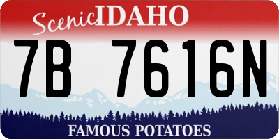 ID license plate 7B7616N