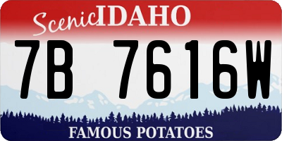 ID license plate 7B7616W