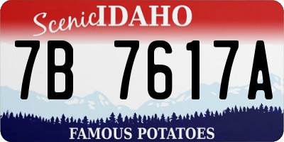 ID license plate 7B7617A