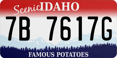 ID license plate 7B7617G