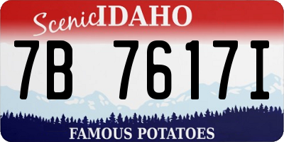 ID license plate 7B7617I