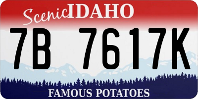 ID license plate 7B7617K
