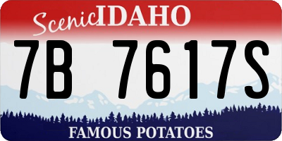 ID license plate 7B7617S