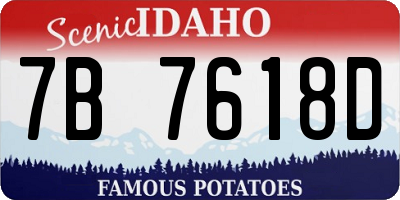 ID license plate 7B7618D