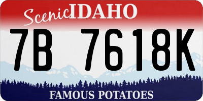 ID license plate 7B7618K