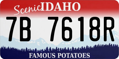 ID license plate 7B7618R