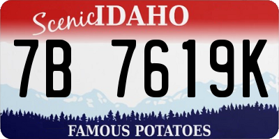 ID license plate 7B7619K