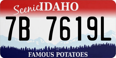 ID license plate 7B7619L
