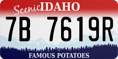 ID license plate 7B7619R