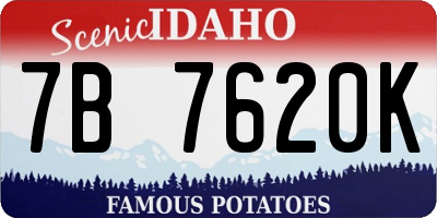 ID license plate 7B7620K