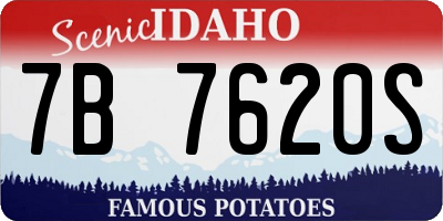 ID license plate 7B7620S