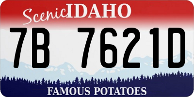 ID license plate 7B7621D