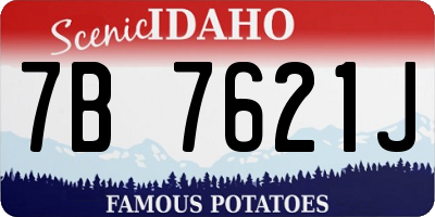 ID license plate 7B7621J