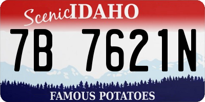 ID license plate 7B7621N