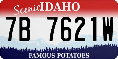 ID license plate 7B7621W