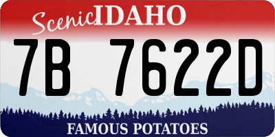 ID license plate 7B7622D