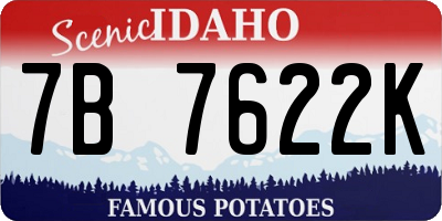 ID license plate 7B7622K
