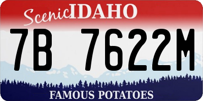 ID license plate 7B7622M