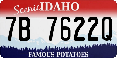 ID license plate 7B7622Q