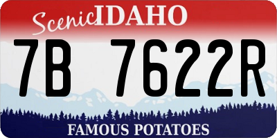 ID license plate 7B7622R