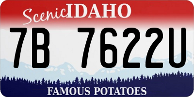 ID license plate 7B7622U
