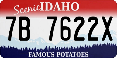 ID license plate 7B7622X
