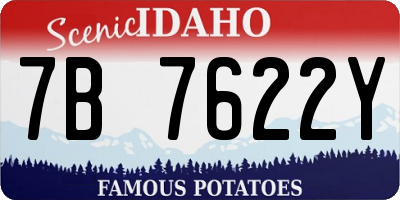 ID license plate 7B7622Y