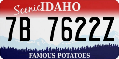 ID license plate 7B7622Z